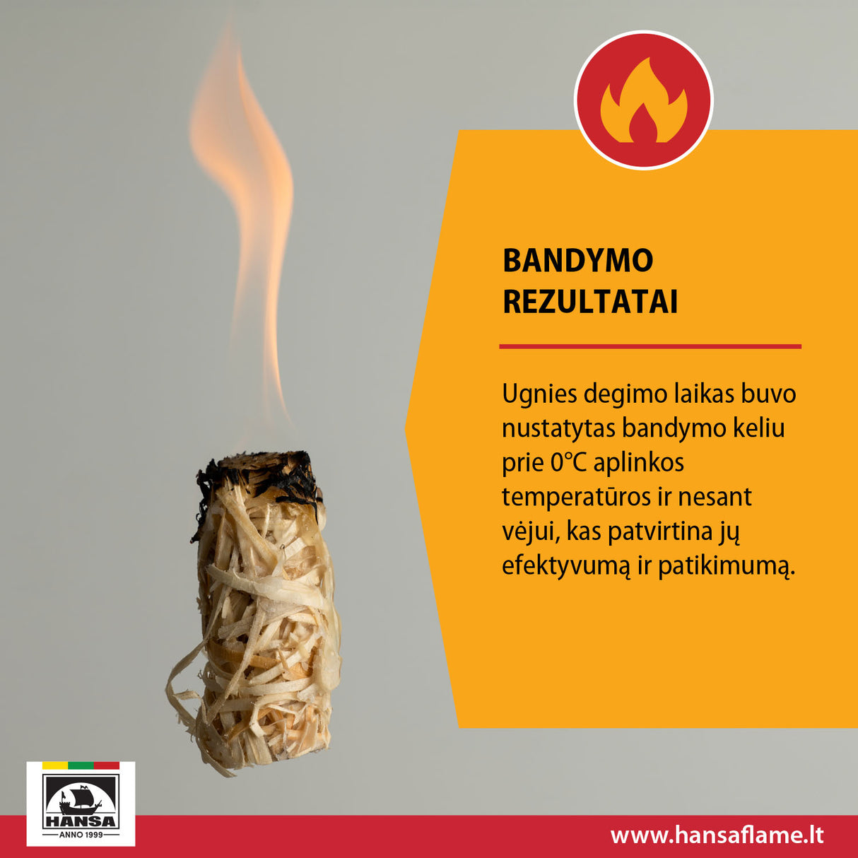 Hansa uždegimo įdegtukai iš medžio vilnos – lengvam ugnies įkūrimui
