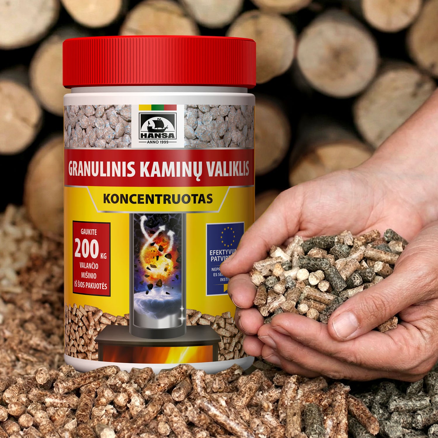Hansa koncentruotas valiklis granulinėms krosnelėms – suodžių ir apnašų šalinimui